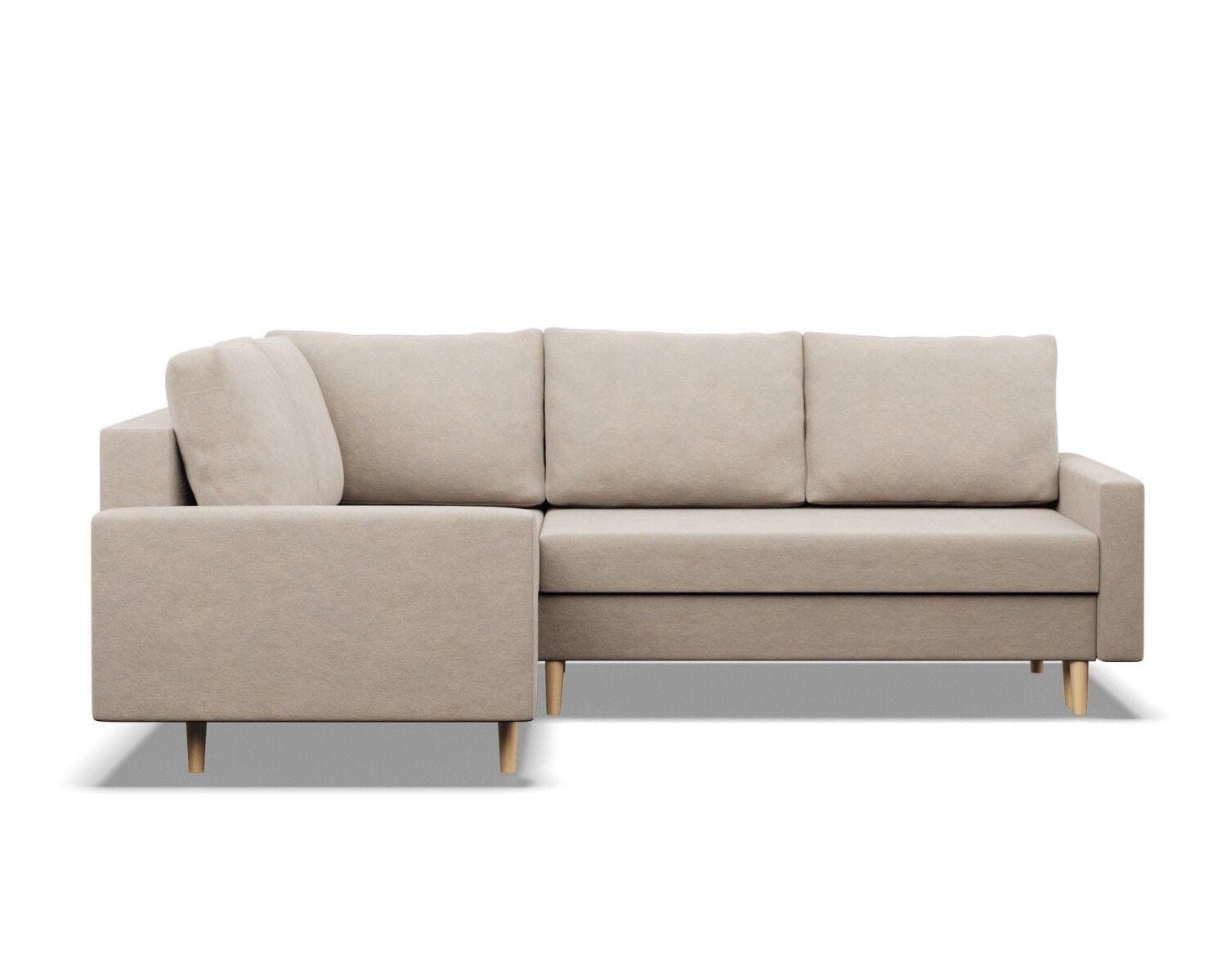 Duży narożnik, lewy, MILO, velvet, 223x172x92 cm, beżowy