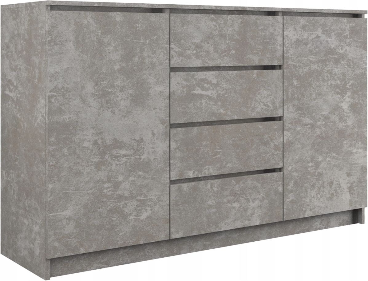 Komoda do sypialni, pokoju, 2D4S, 140x40x97 cm, beton