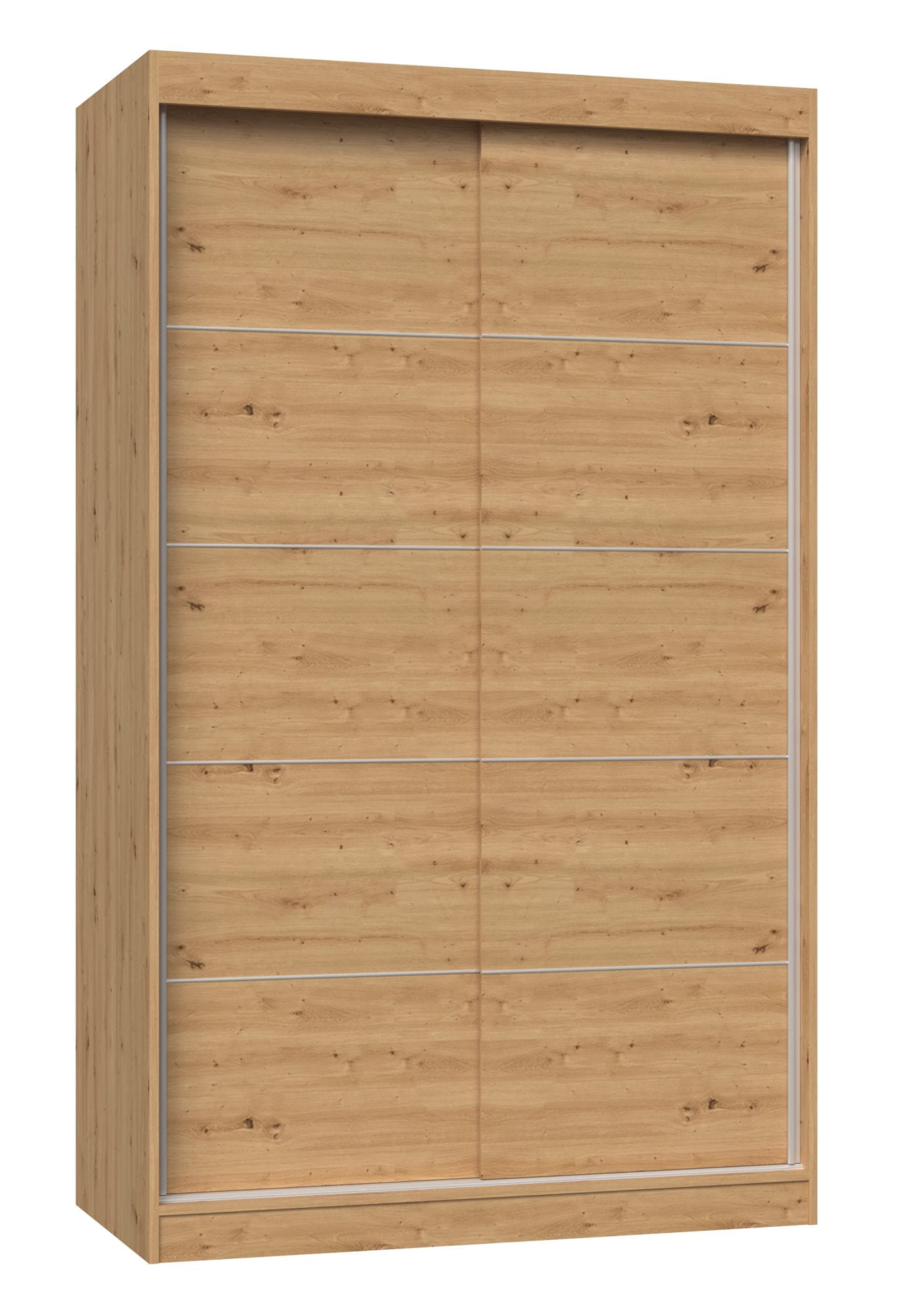 Szafa do sypialni, drzwi przesuwne, Iga, 120x61x200 cm, dąb artisan, ze szprosami