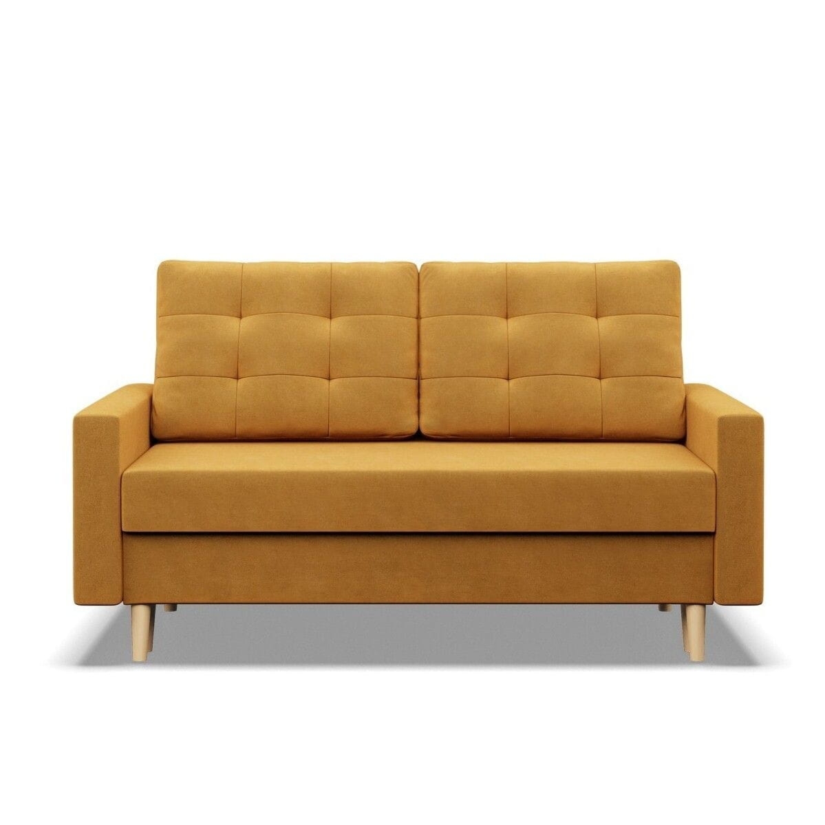 Sofa rozkładana, MILO, velvet, 152x92x92 cm, żółty