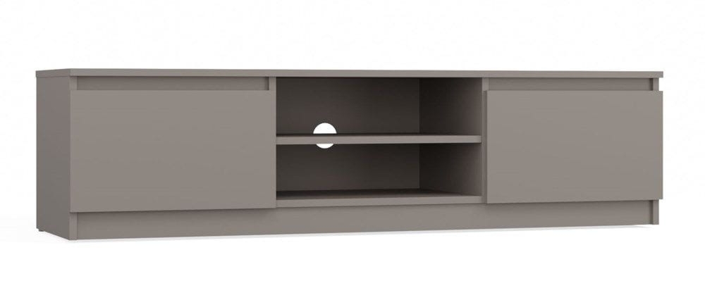 Szafka RTV, Malwa, 140x40x36 cm, szary, mat