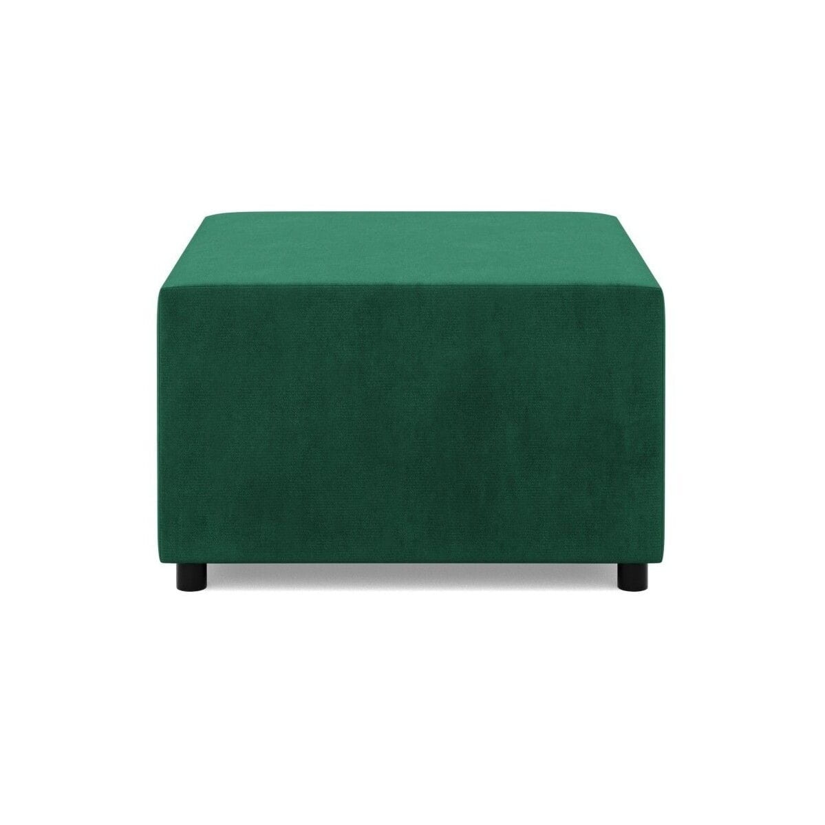 Pufa do salonu, podnóżek, BLOM, velvet, 71x71x40 cm, butelkowa zieleń
