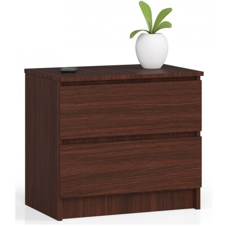 Szafka nocna, 2 szuflady, ALMA, 60x40x55 cm, wenge, mat