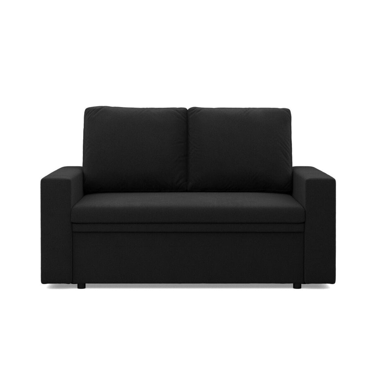 Sofa dwuosobowa, BLOM, Mikrofaza, 148x87x90 cm, czarny