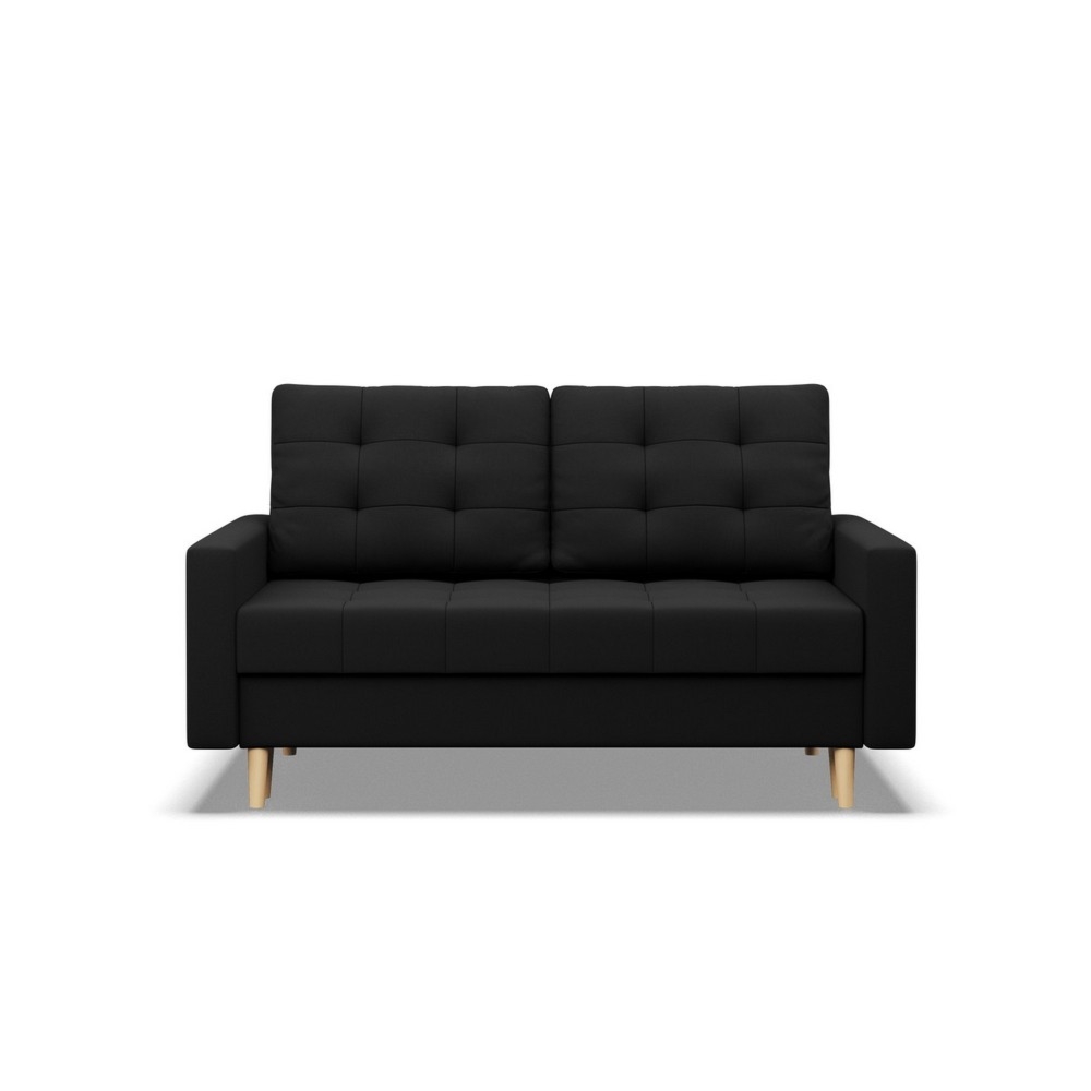 Sofa skandynawska, pikowana, NUBO, 152x92x92 cm, czarny