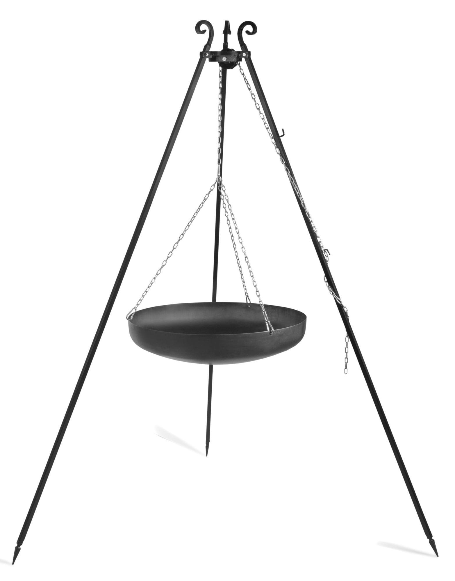 Wok na trójnogu 180 cm, TRIVO, stal naturalna, 70 cm