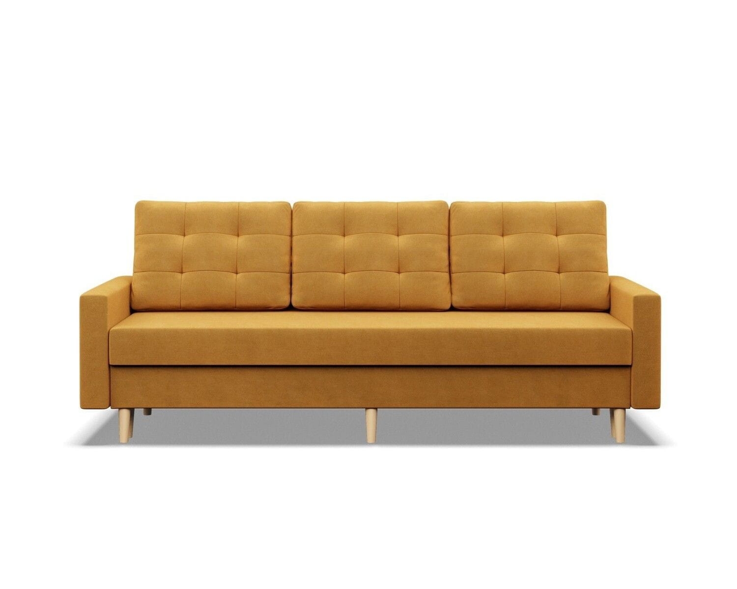 Kanapa trzyosobowa, MILO, velvet, 212x92x92 cm, żółty