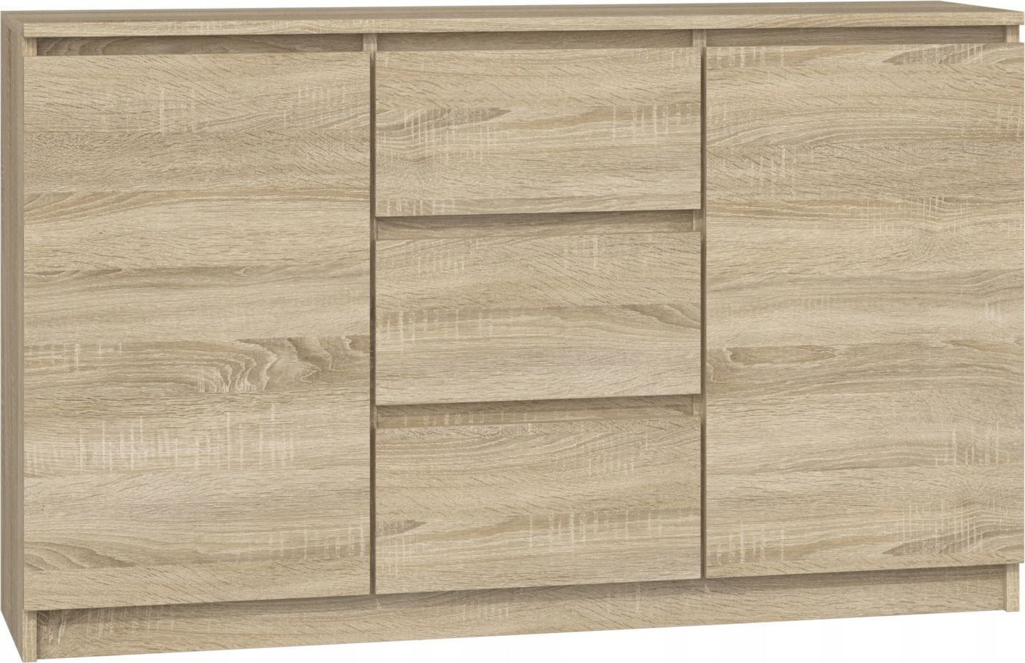 Komoda do sypialni, pokoju, 2D3S, 120x30x75 cm, dąb sonoma