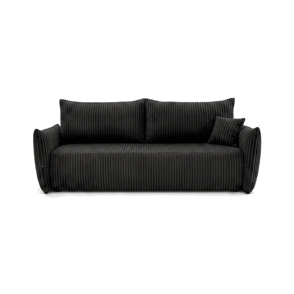Kanapa dwuosobowa, sztruks, SERANO, 230x112x92 cm, czarny