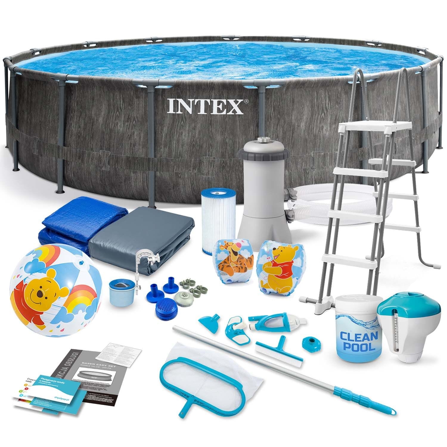 Basen ogrodowy stelażowy, zestaw 21w1, Intex, 457x122 cm