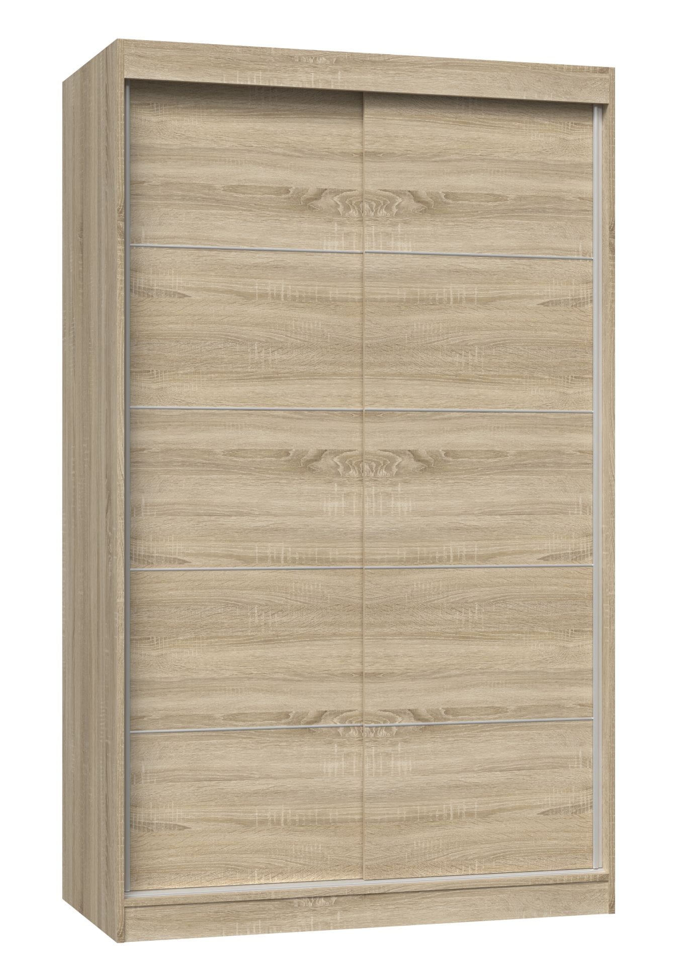 Szafa do sypialni, drzwi przesuwne, Iga, 120x61x200 cm, dąb sonoma, ze szprosami