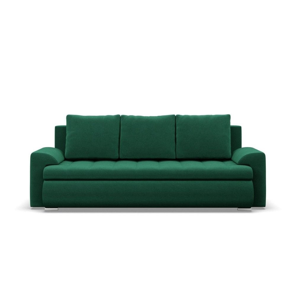 Kanapa rozkładana, Bosco, velvet, 222x96x92 cm, butelkowa zieleń