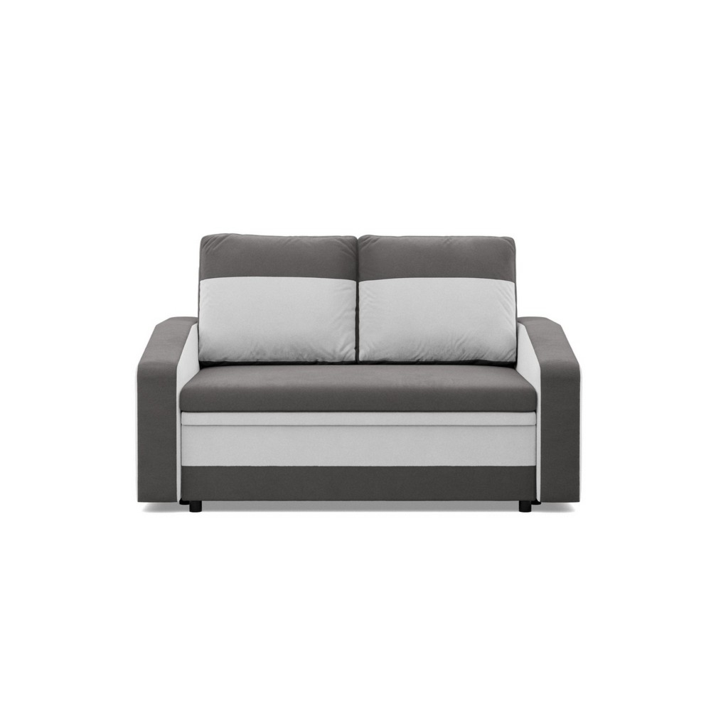Sofa rozkładana, mikrofaza, AURELO, 148x87x90 cm, szary, biały