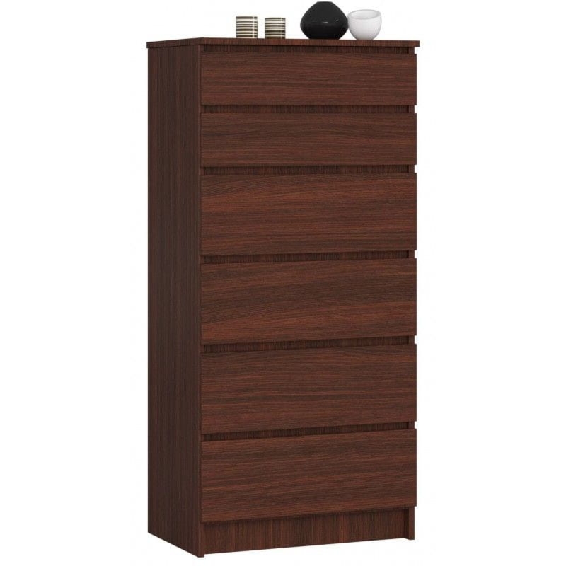 Komoda do sypialni, pokoju, 6 szuflad, STILO, 60x40x130 cm, wenge, mat