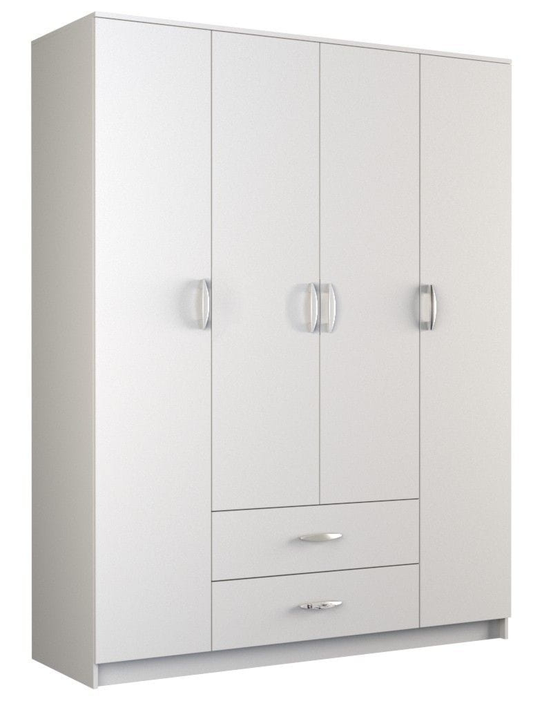 Szafa do sypialni, drzwi, szuflada, romana, 160x52x205 cm, biel, mat