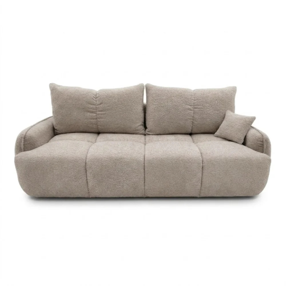 Nowoczesna kanapa, boucle, BRISO, 243x102x93 cm, ciemny beżowy