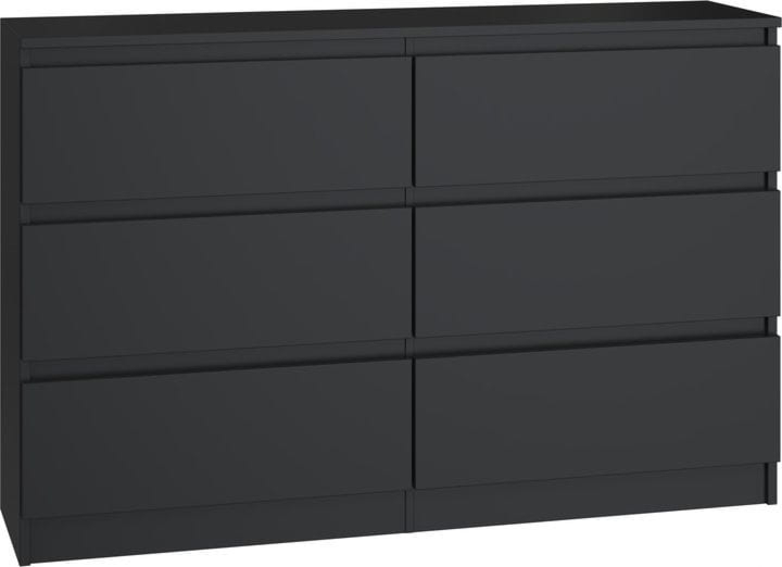 Komoda do sypialni, salonu, M6, 120x30x77 cm, czerń, mat