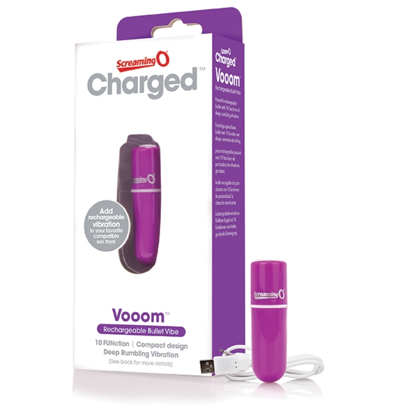 Sexshop - The Screaming O Charged Vooom Bullet Vibe Fioletowy - Podręczny wibrator pocisk - online