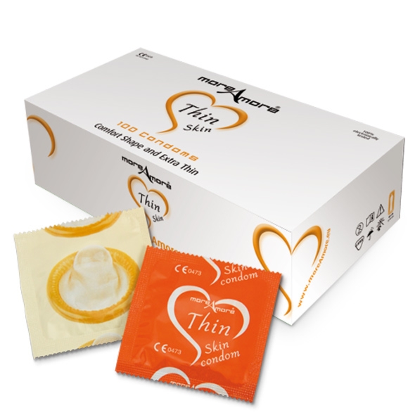 SexShop - Cieniutkie prezerwatywy Condom Thin Skin 100sztuk - online