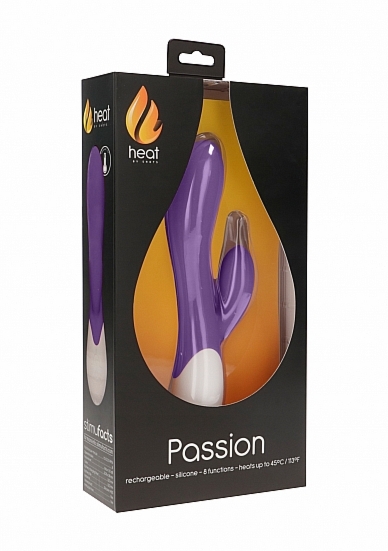 PODGRZEWANY wibrator STYMULACJA łechtaczki Passion - Passion - Rechargeable Heating G-Spot RabbitÂ VibratorÂ  - Purpl