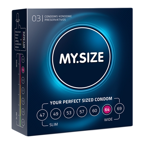 Sexshop - My Size Natural Latex Condom 64mm 3szt - Dopasowane prezerwatywy - online