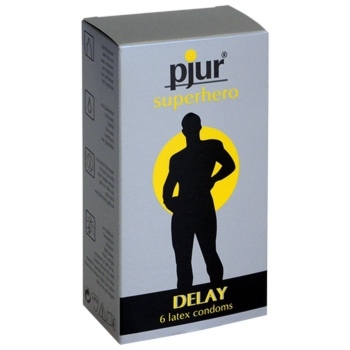 SexShop - Bądź bohaterem we własnym łóżku Superhero Delay Condoms 6 pcs - online
