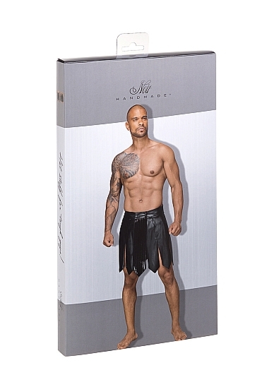Strój Gladiatora 1051 - Leather gladiator skirt - Noir Handmade