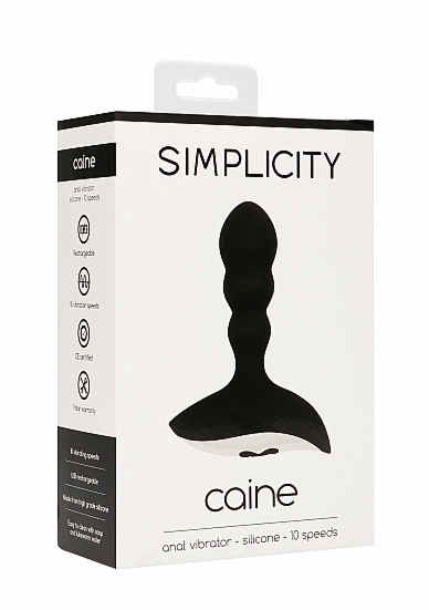 WIBRATOR analny CAINE - CAINE Anal vibrator - Black