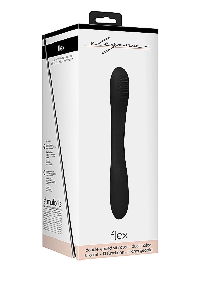 Wibrator PODWÓJNY Flex - Double Ended Vibrator - Flex - Black