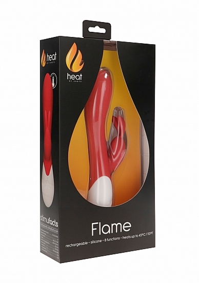 PODGRZEWANY wibrator STYMULATOR łechtaczki FLAME - Flame - Rechargeable Heating G-Spot Rabbit Vibrator - Red