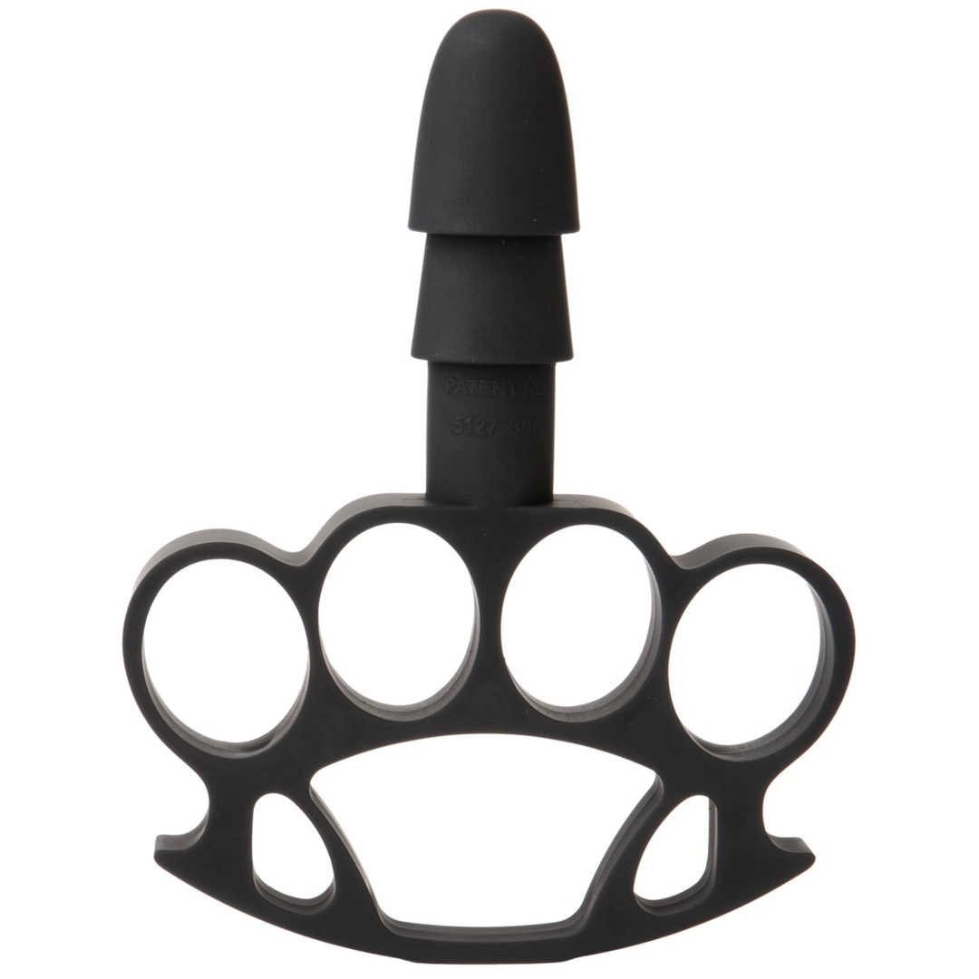 Doc Johnson Knuckle Up adapter Vac-U-Lock z paskiem, ergonomiczny uchwyt czarny
