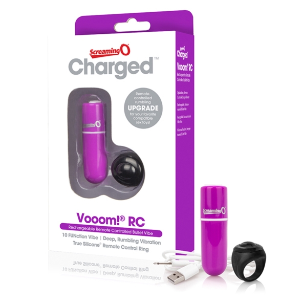 Sexshop - The Screaming O Charged Remote Control Vooom Bullet  Fioletowy - Potężny mini wibrator ze zdalnym sterowaniem - online