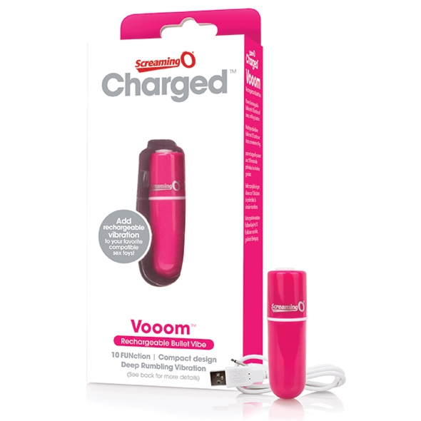 Sexshop - The Screaming O Charged Vooom Bullet Vibe  Różowy - Podręczny wibrator pocisk - online